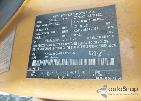 2013 Ford Transit Connect Xlt Premium z USA, uszkodzony, nr VIN NM0KS9CN4DT127186